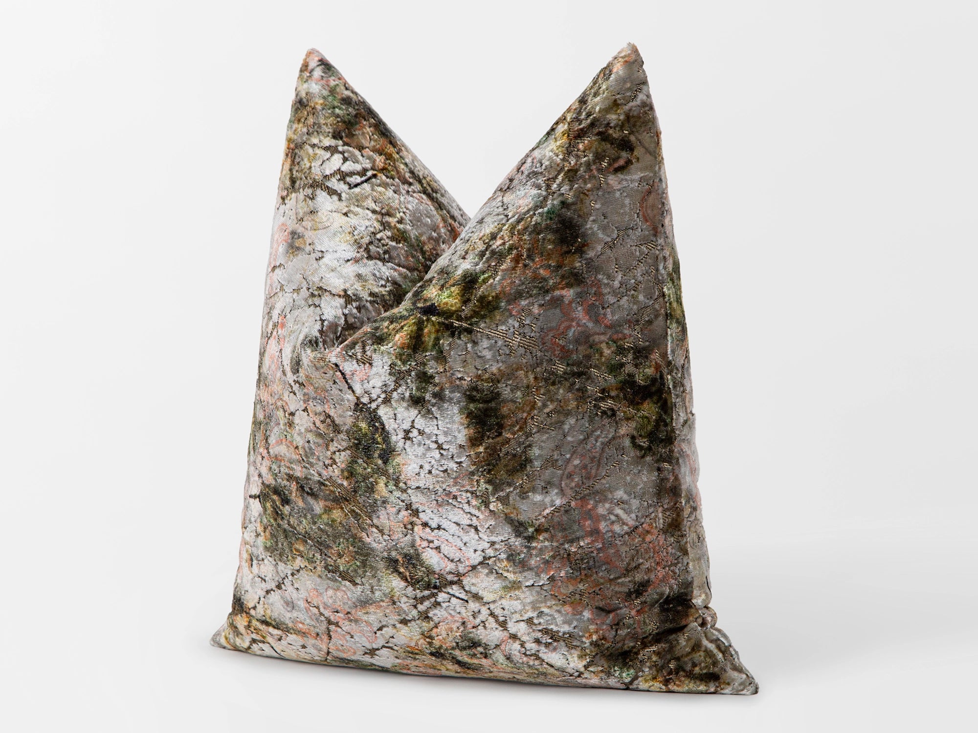 Antique Olive Watercolor Velvet Pillow Cover