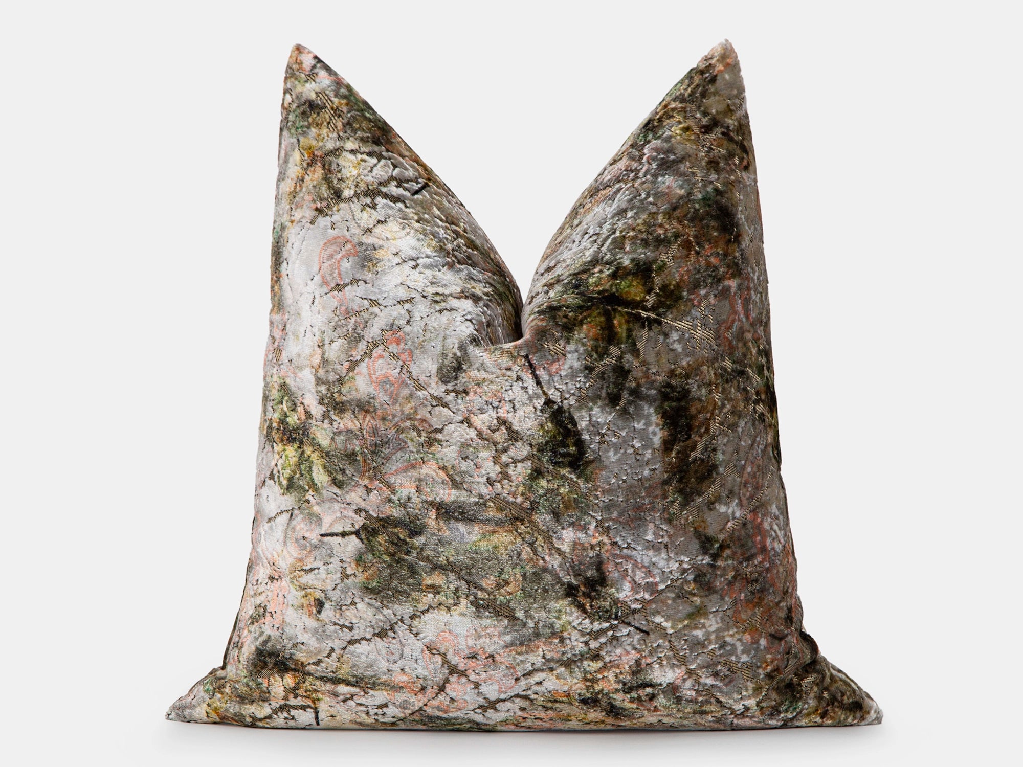 Antique Olive Watercolor Velvet Pillow Cover