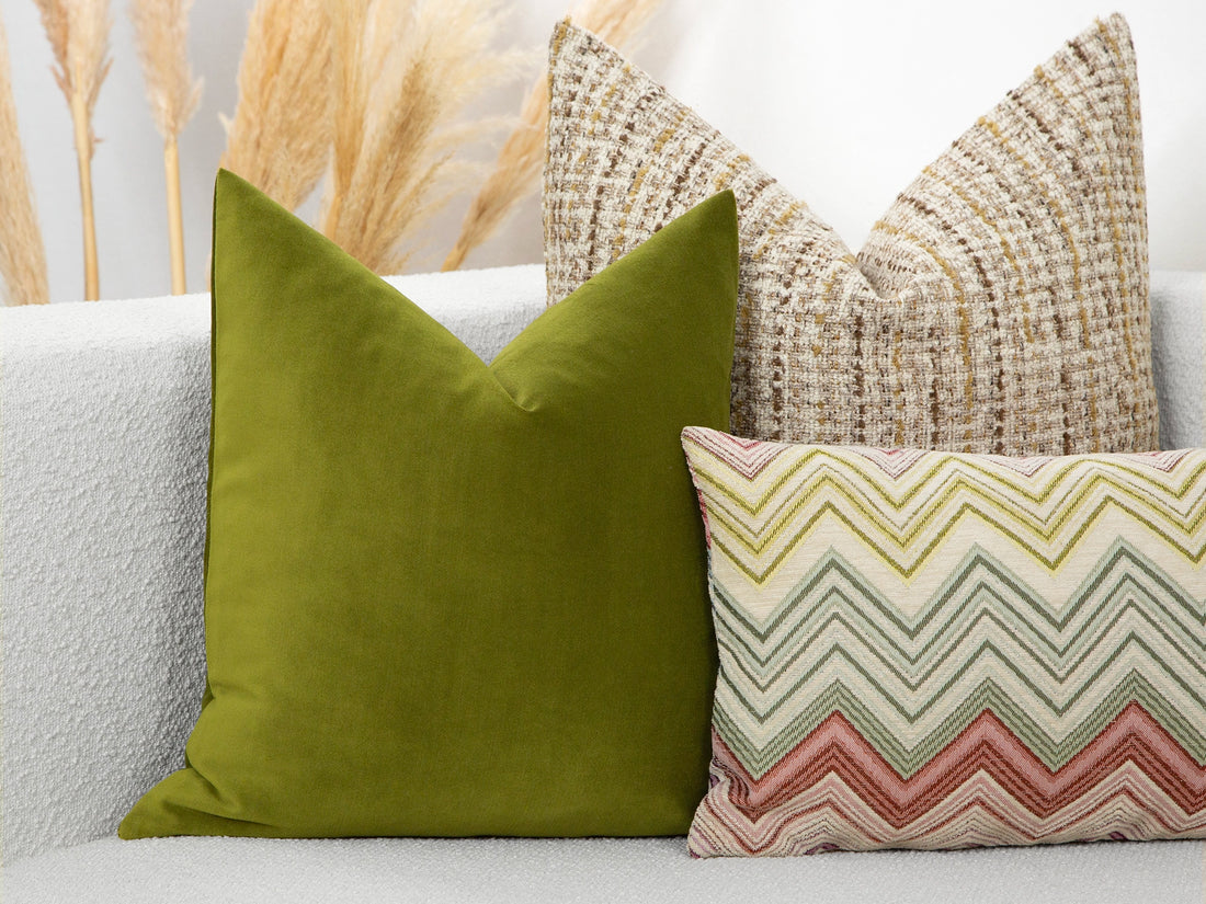 Apple Green Velvet Pillow Cover