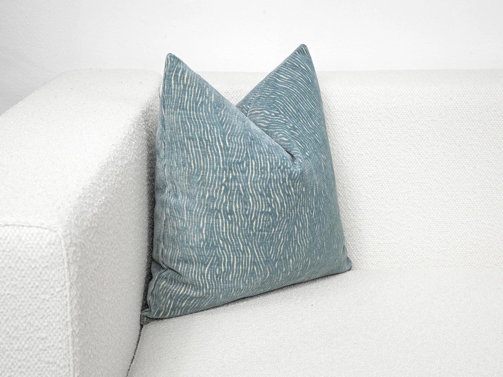 Aqua Blue Textured Pillow Cover