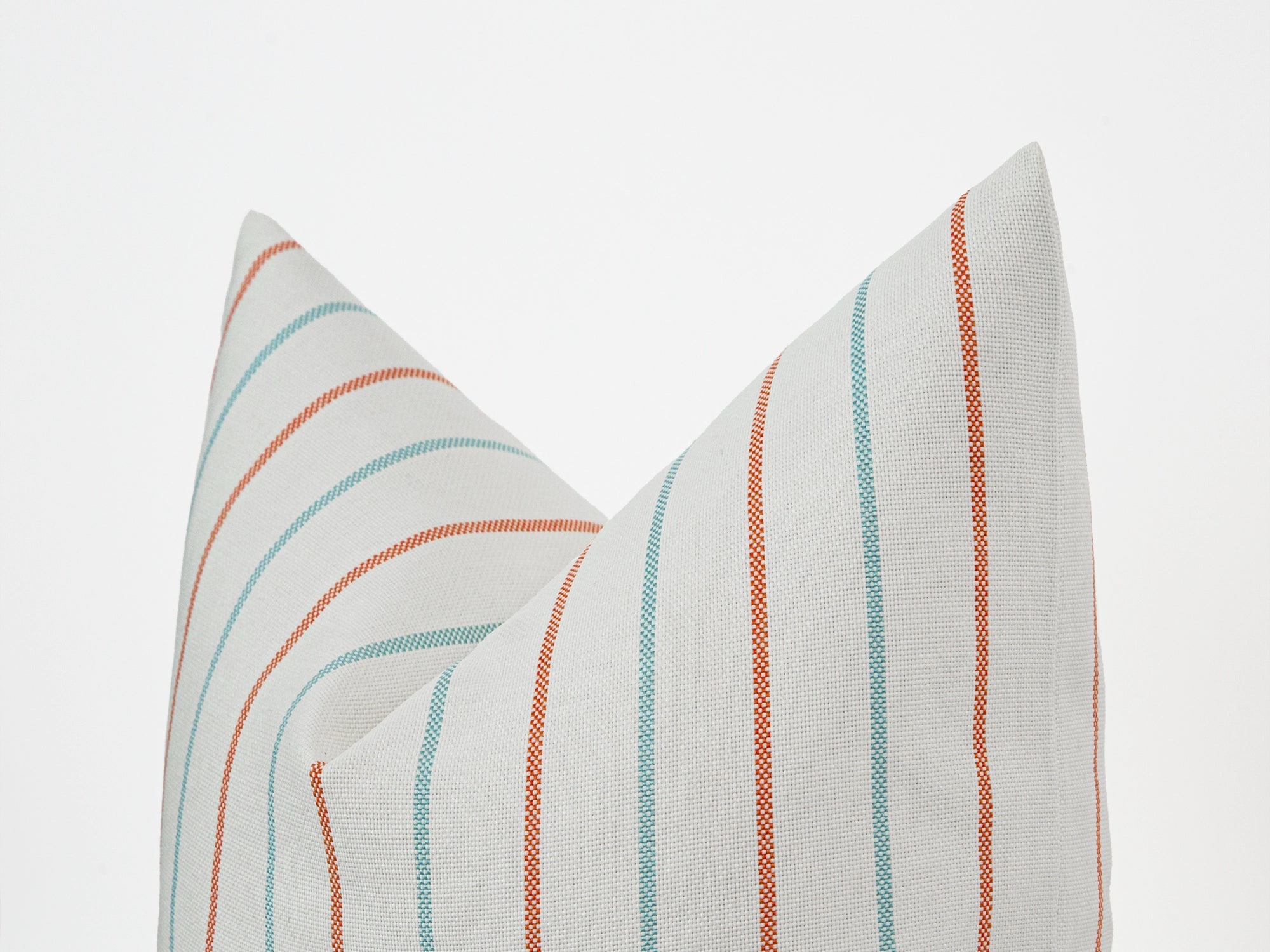 Aqua Coastal Stripe Outdoor Pillow Cover