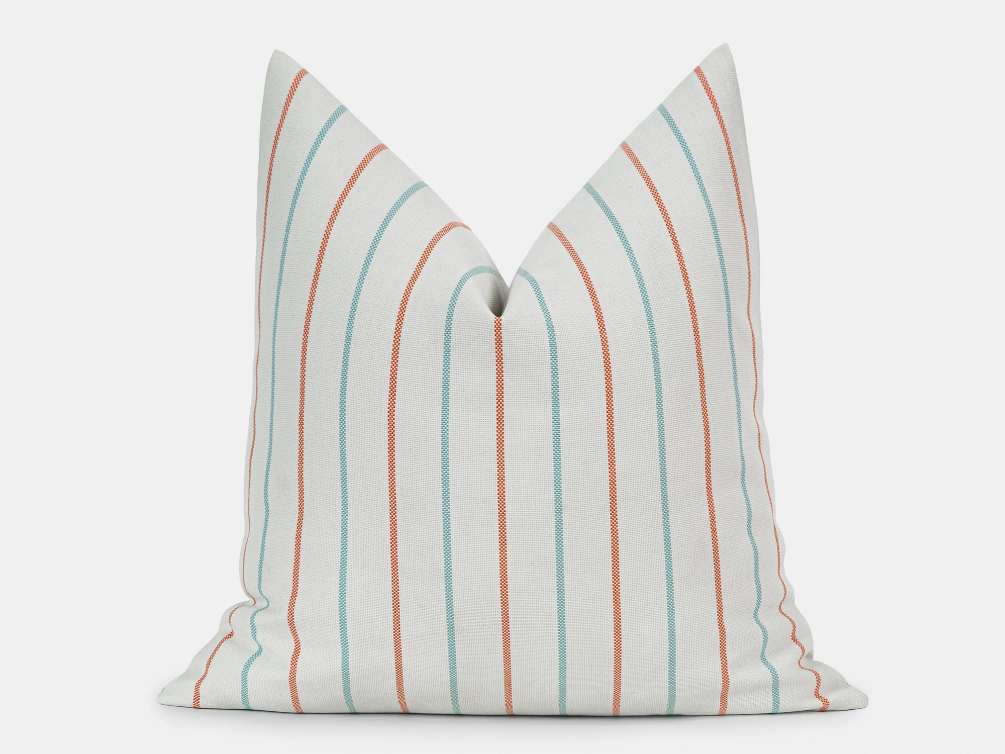Aqua Coastal Stripe Outdoor Pillow Cover
