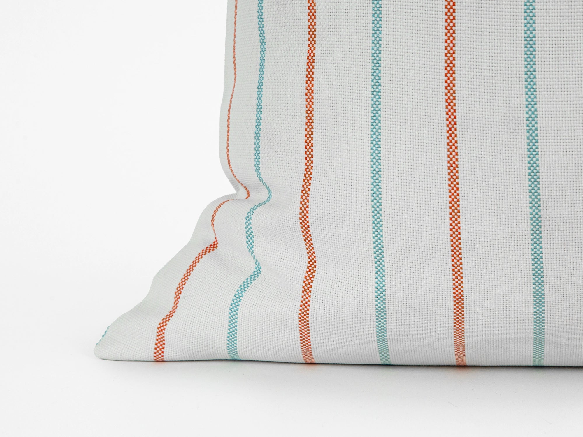 Aqua Coastal Stripe Outdoor Pillow Cover