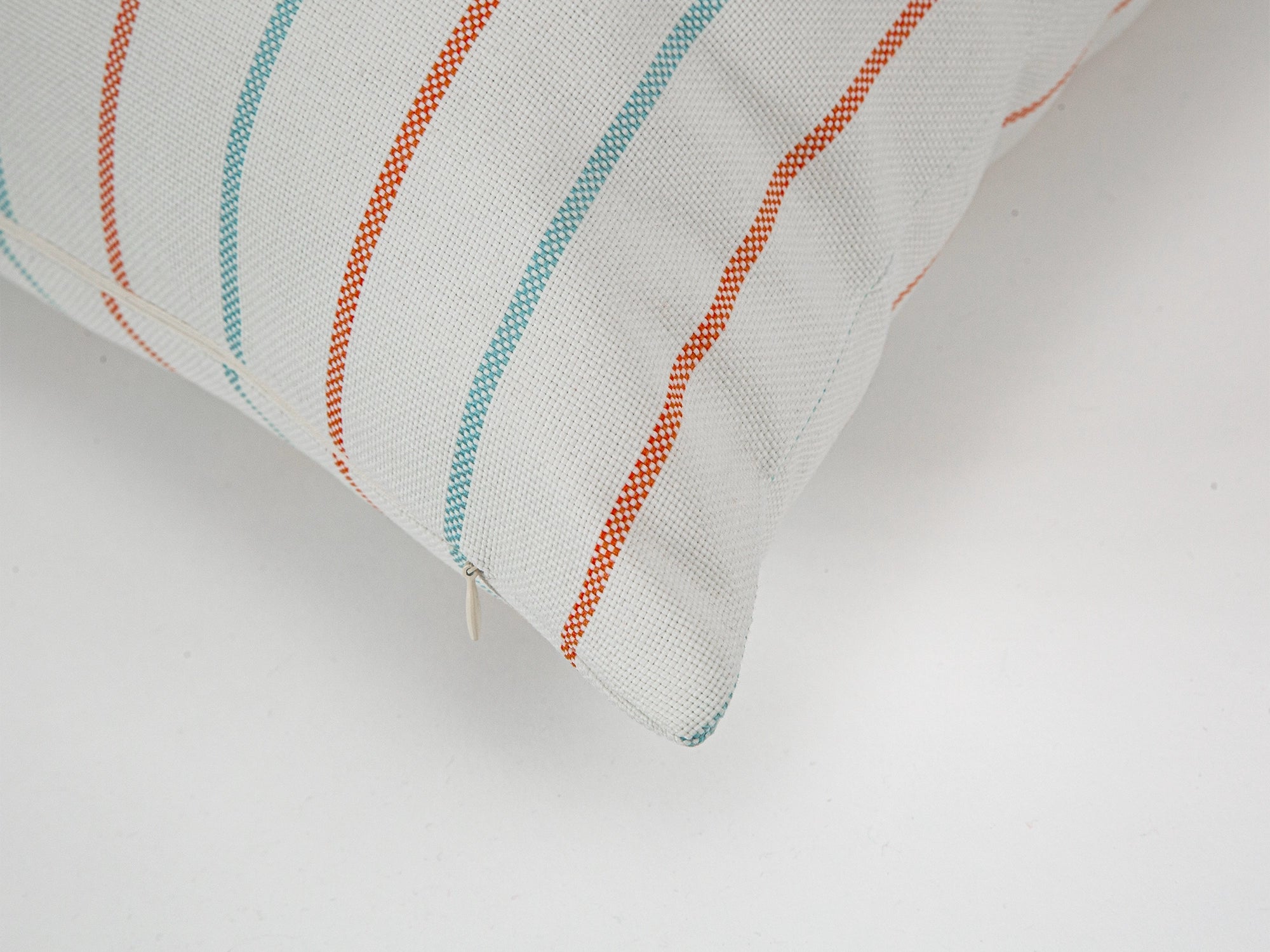 Aqua Coastal Stripe Outdoor Pillow Cover