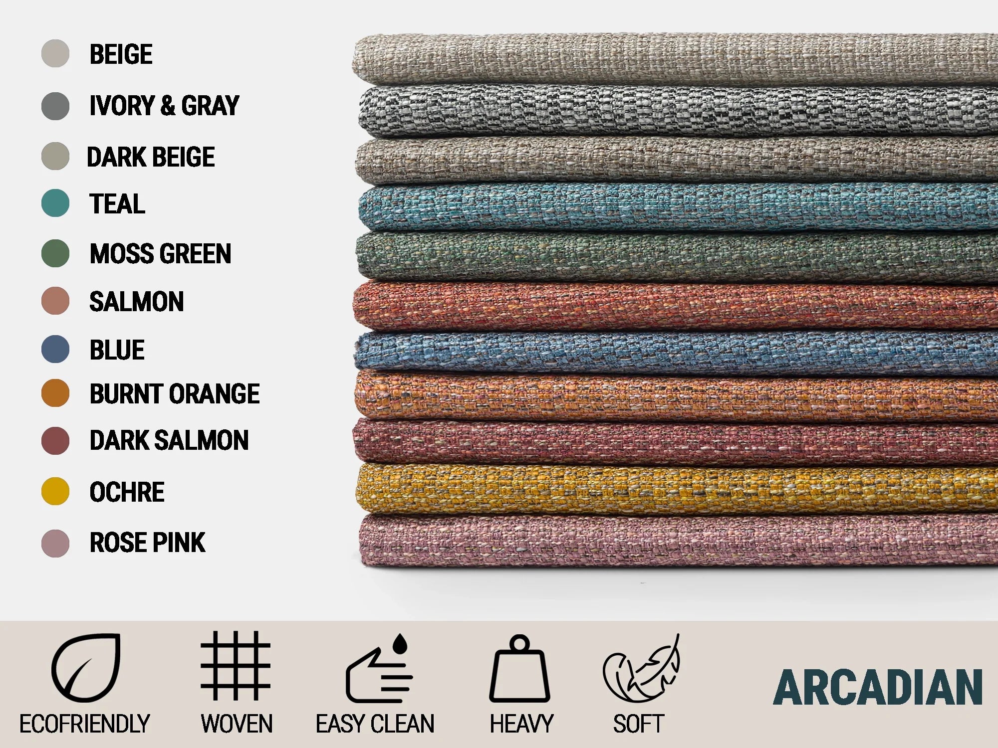 Ochre Woven Upholstery Fabric - Arcadian