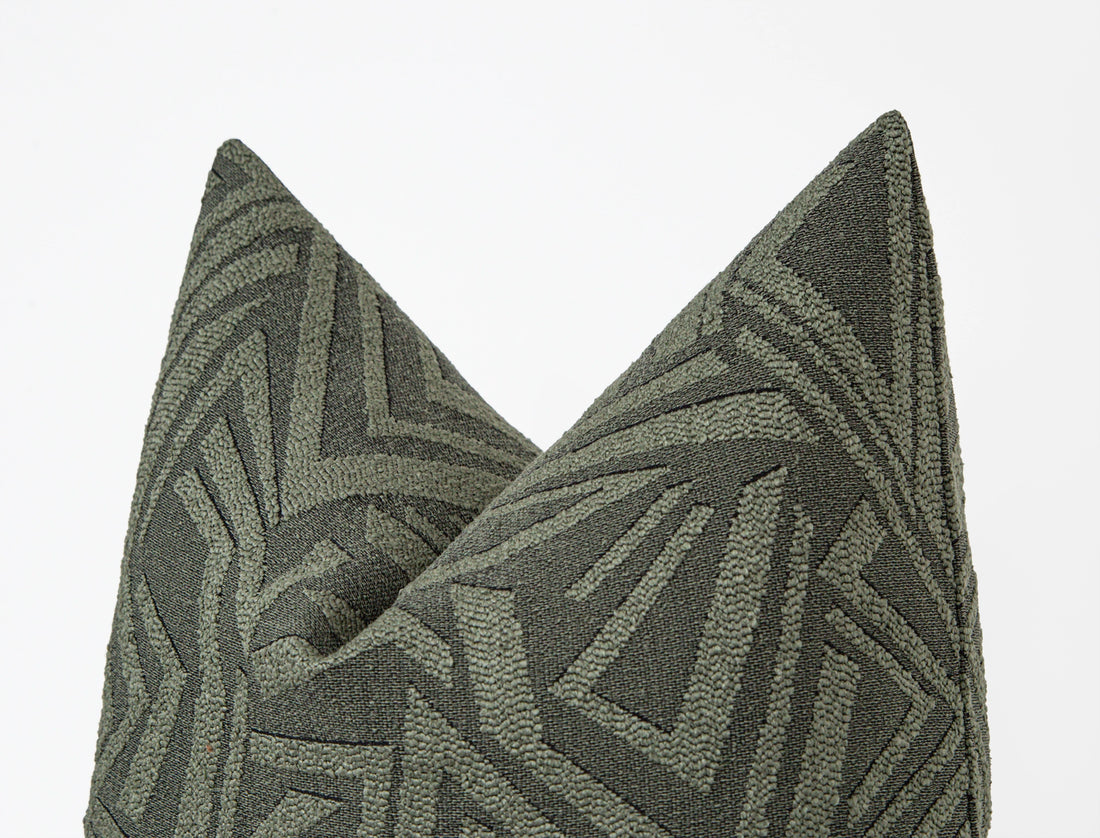 Green Arch Geo Textured Pillow Cover - District