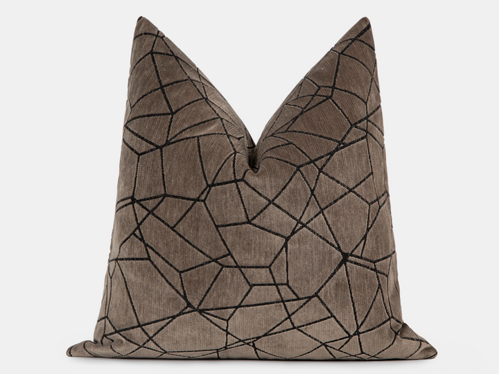 Taupe Textured Velvet Pillow Cover - Astral