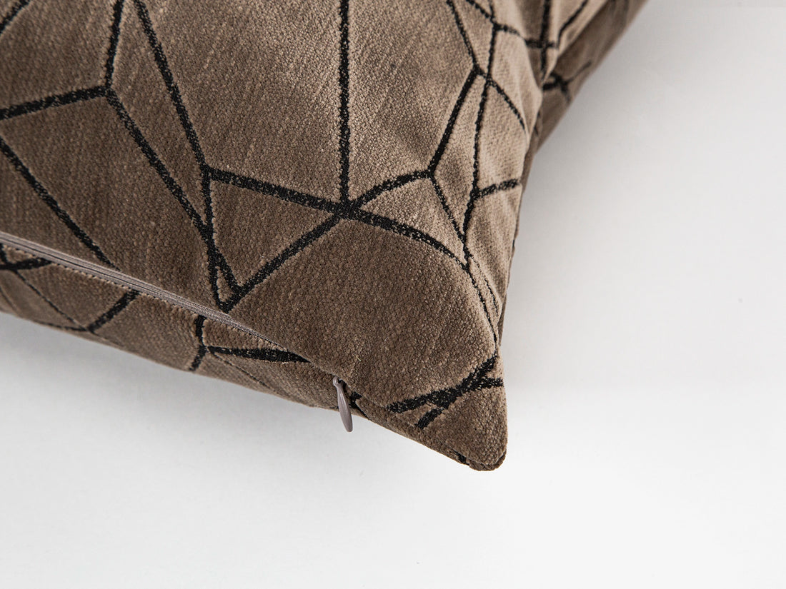 Taupe Textured Velvet Pillow Cover - Astral