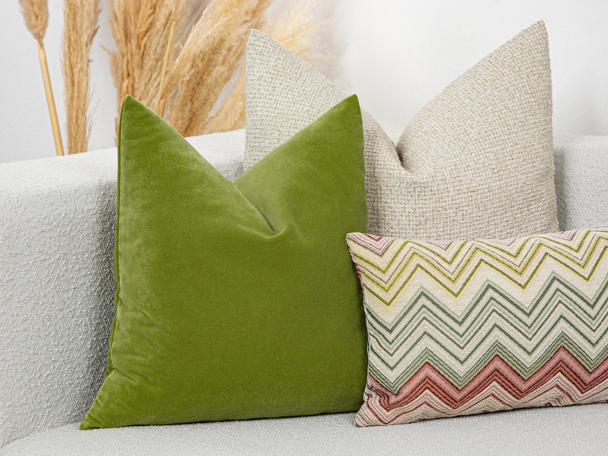Avocado Green Velvet Pillow Cover