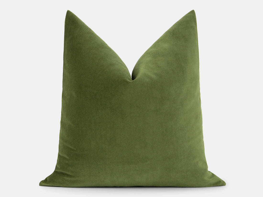 Avocado Green Velvet Pillow Cover