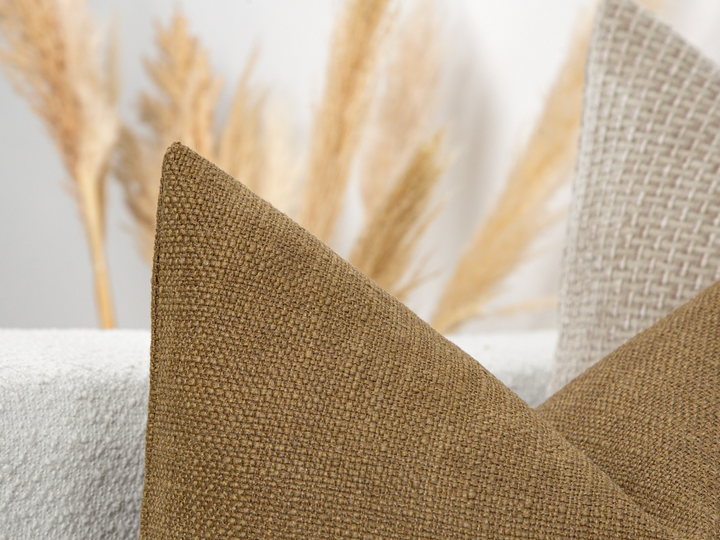 Bark Beige Linen  Pillow Cover