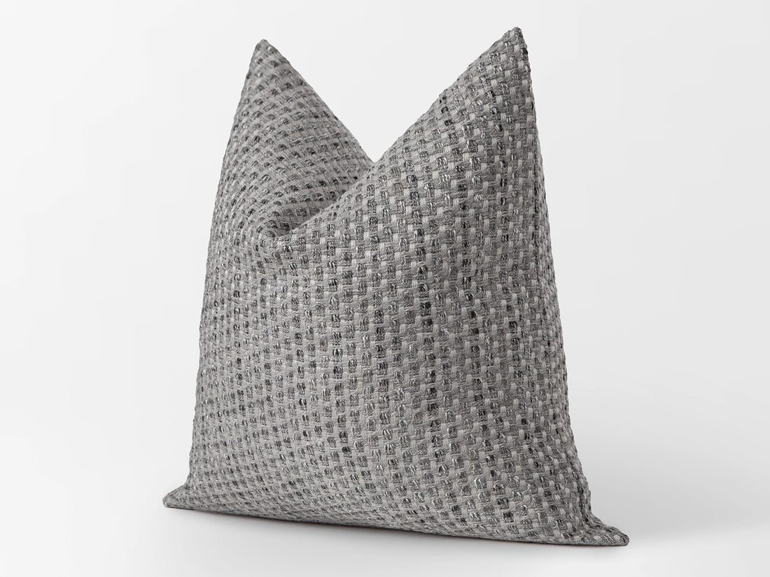 Stone Gray Woven Pillow Cover
