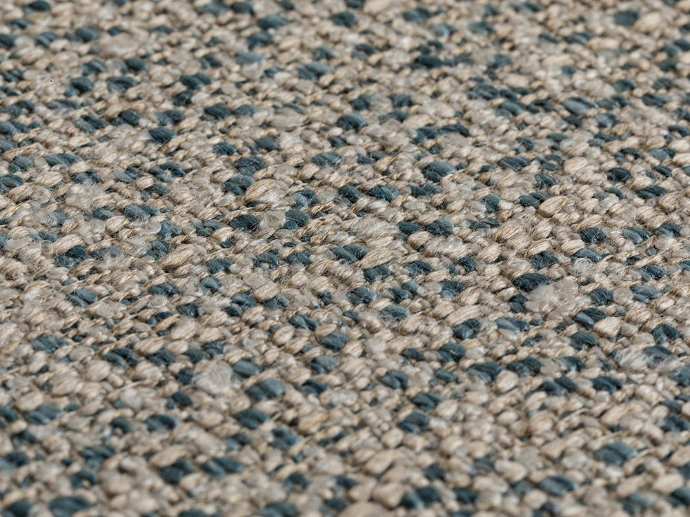 Beige & Blue Upholstery Fabric - Gabon