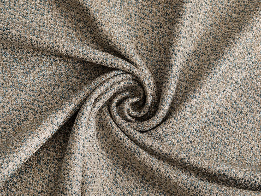 Beige & Blue Upholstery Fabric - Gabon