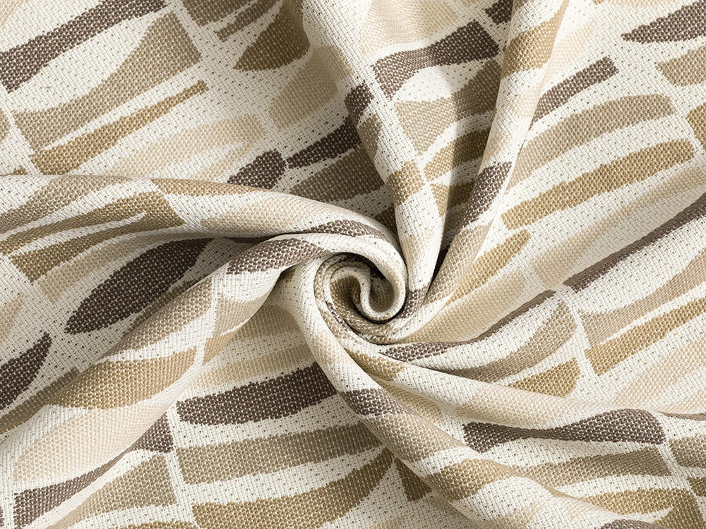 Beige Geometric Outdoor Upholstery Fabric