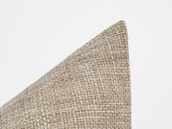 Beige Woven Linen Pillow Cover