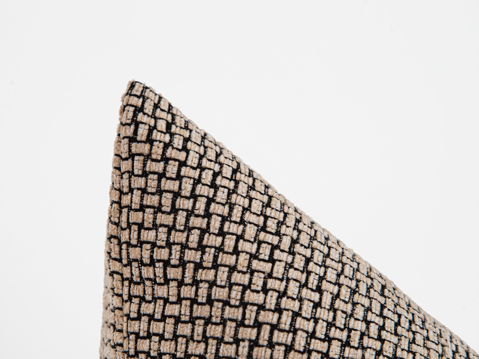 Beige and Black Basket Weave Pillow Cover