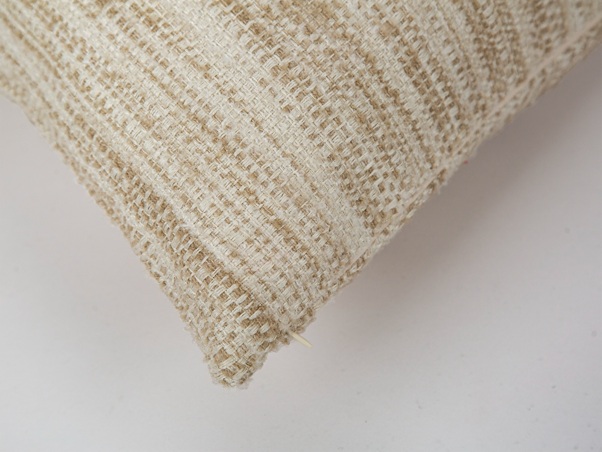 Beige Tweed Pillow Cover - Boho & Textured