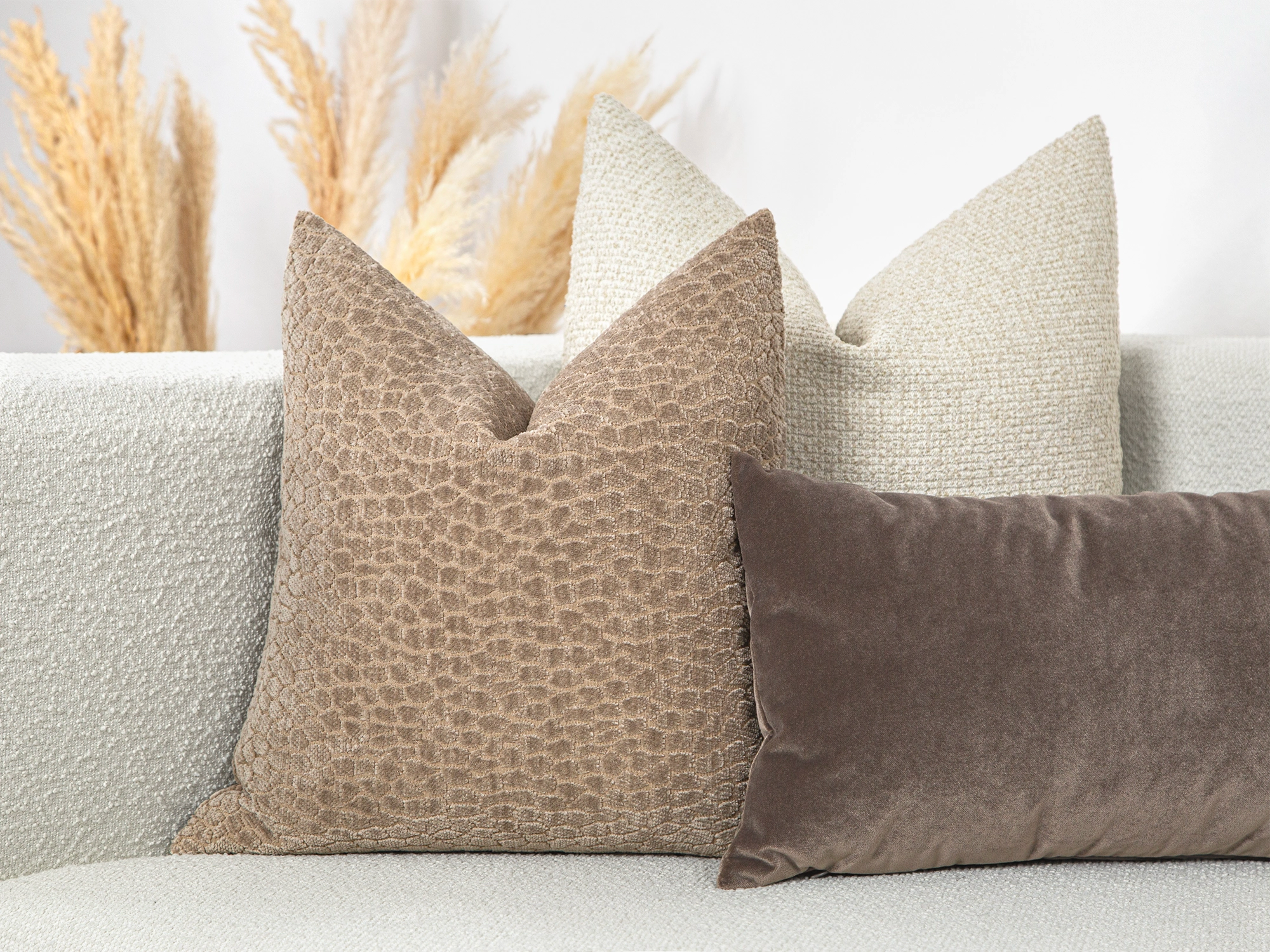 Beige Textured Cozy Pillow Cover