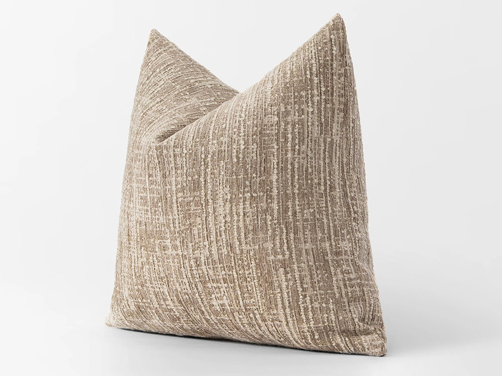 Striped Beige Textured Pillow Cover