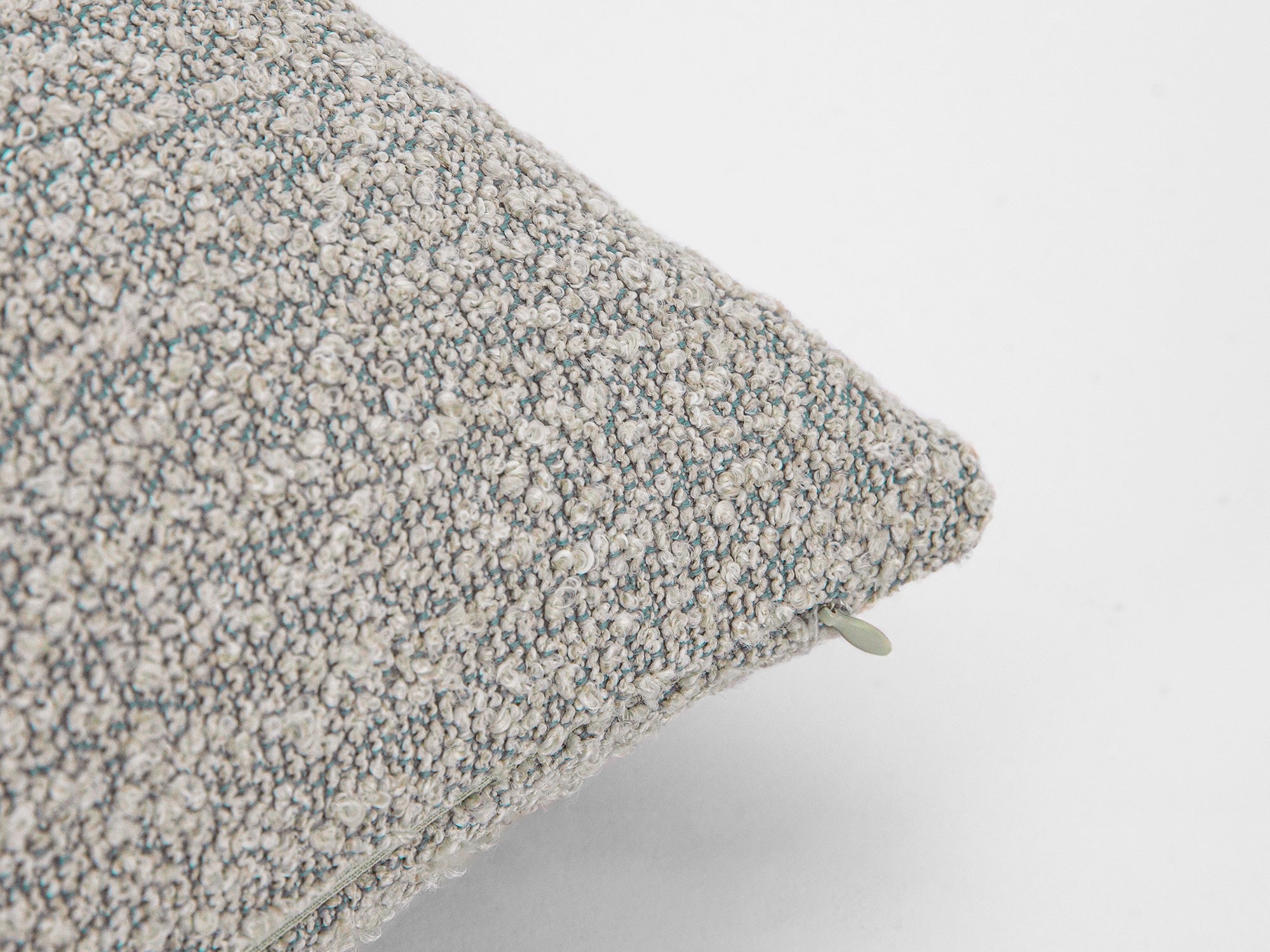Tan and Dusty Blue Pillow Cover - Boucle & Textured