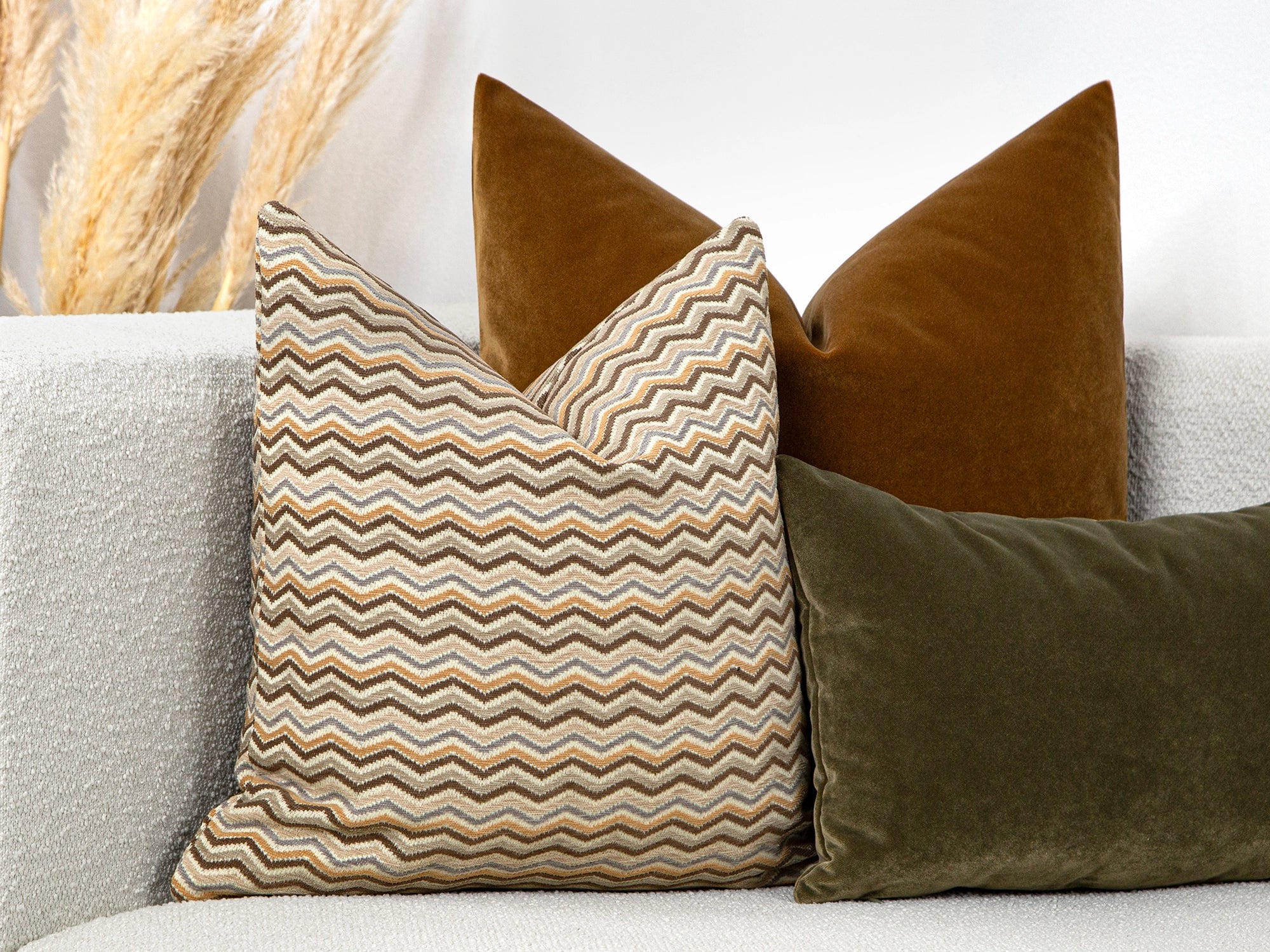 Beige Chevron Throw Pillow Cover