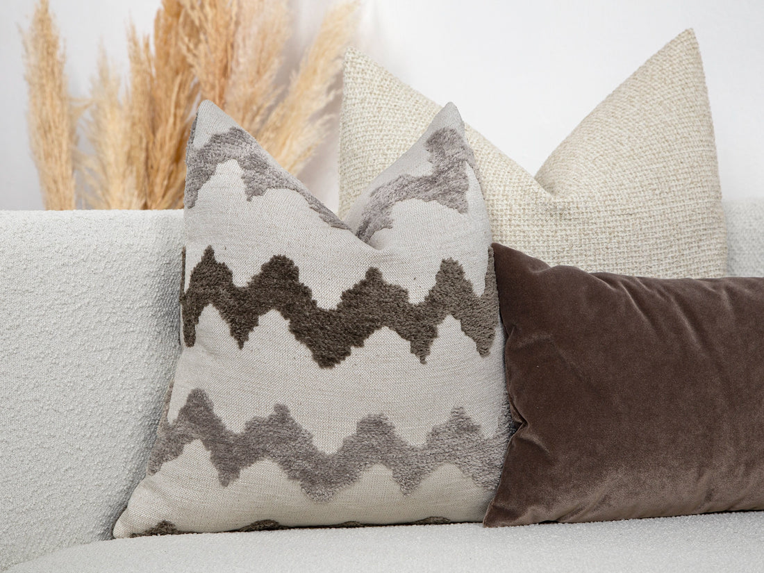 Neutral Chevron Pillow Cover - Textured & Soft