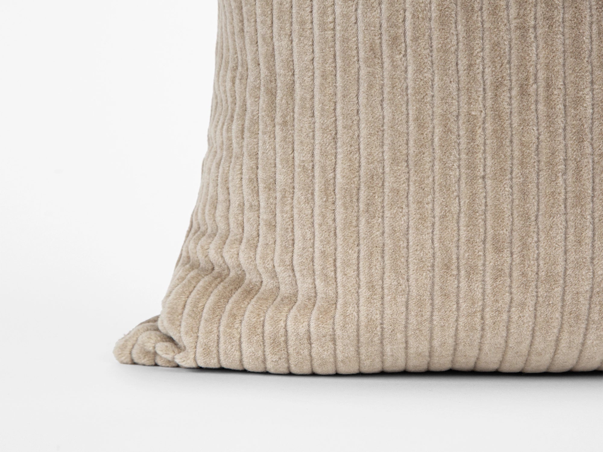 Beige Corduroy Mohair Velvet Pillow Cover