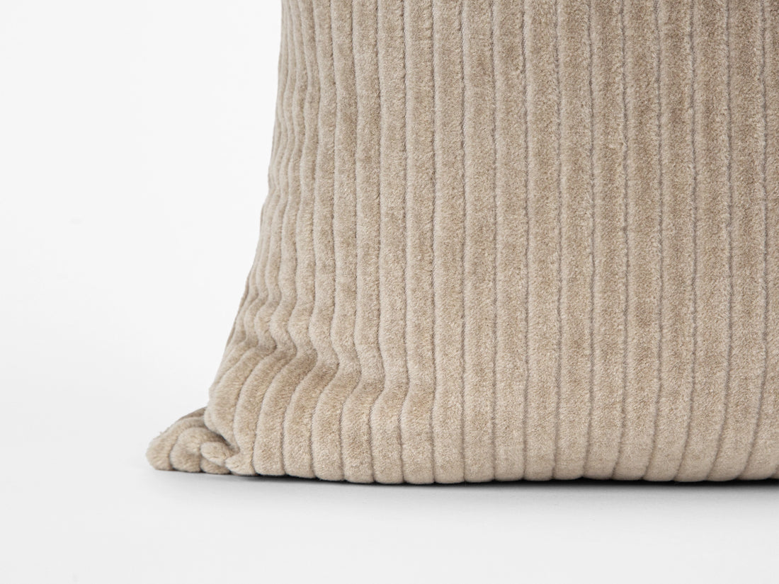 Beige Corduroy Mohair Velvet Pillow Cover
