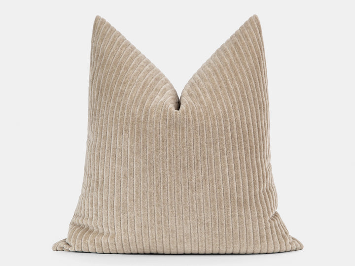 Beige Corduroy Mohair Velvet Pillow Cover