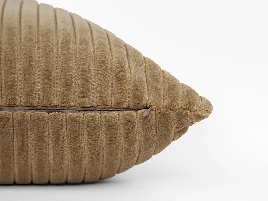 Beige Corduroy Velvet Pillow Cover
