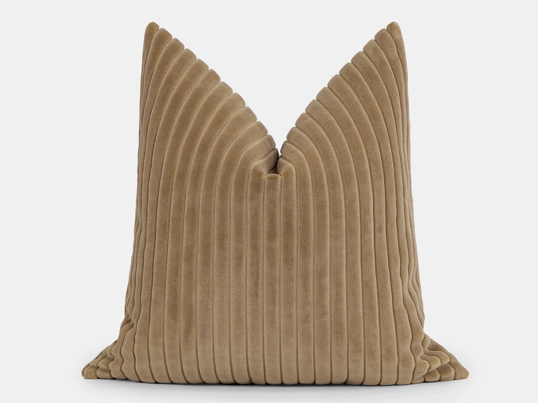 Beige Corduroy Velvet Pillow Cover