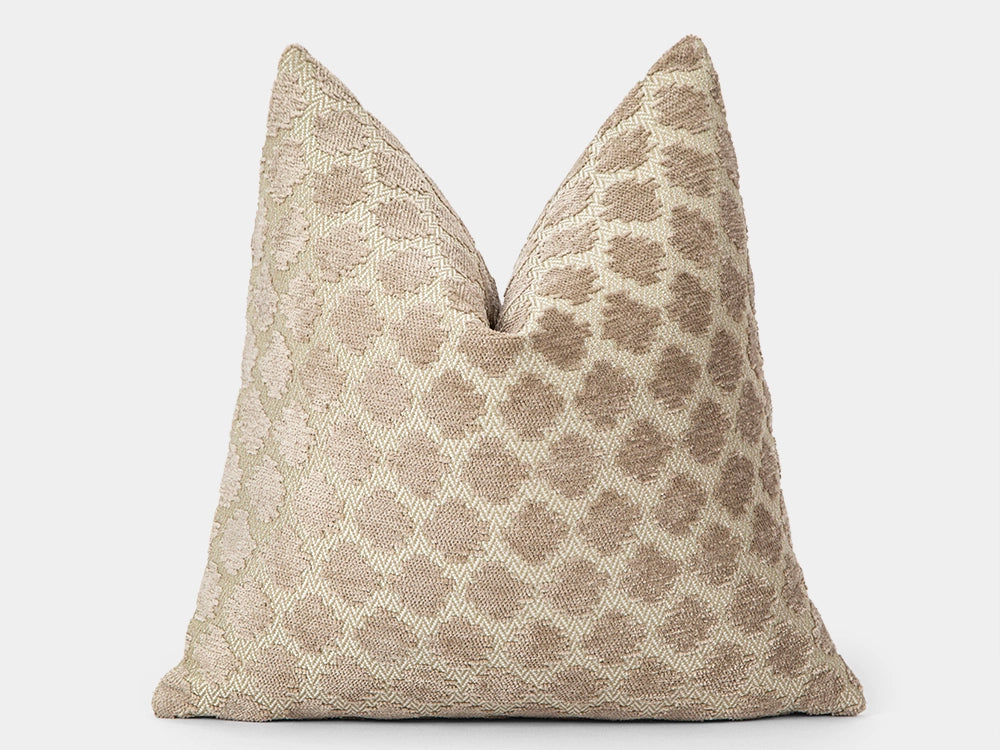 Textured Beige Spotted Boho Pillow Cover