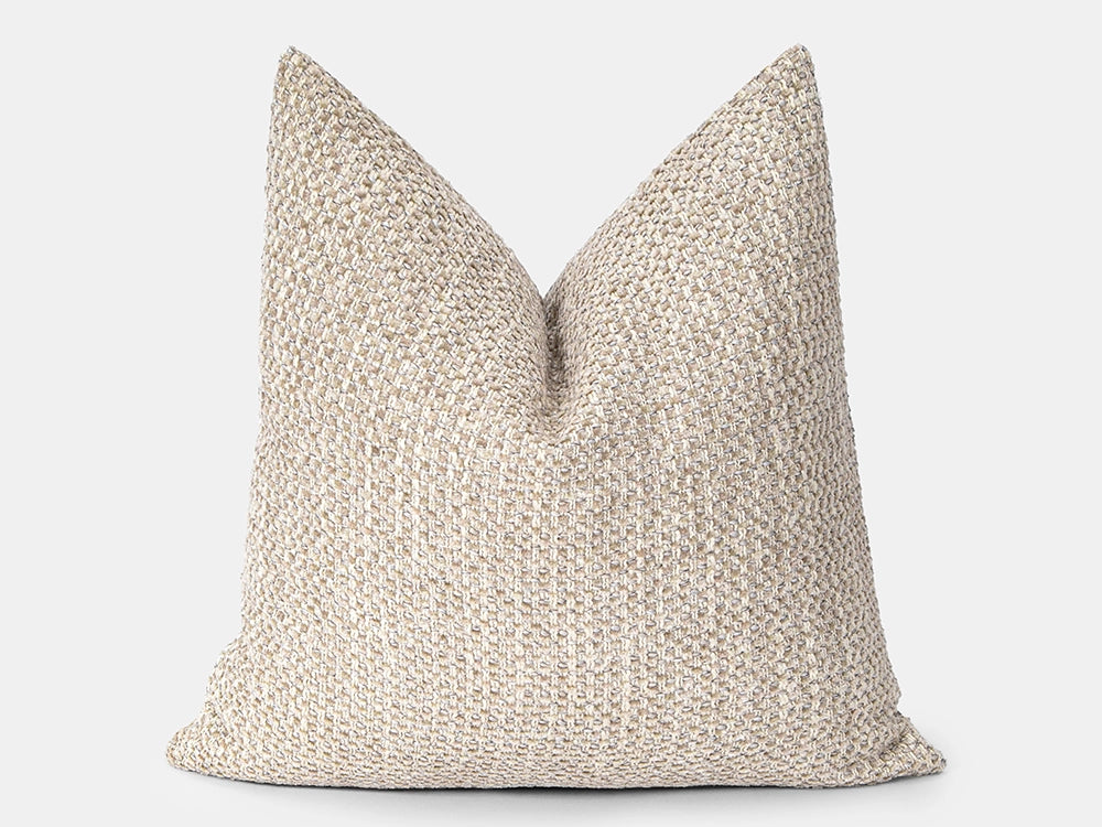 Beige Textured Boho Pillow Cover