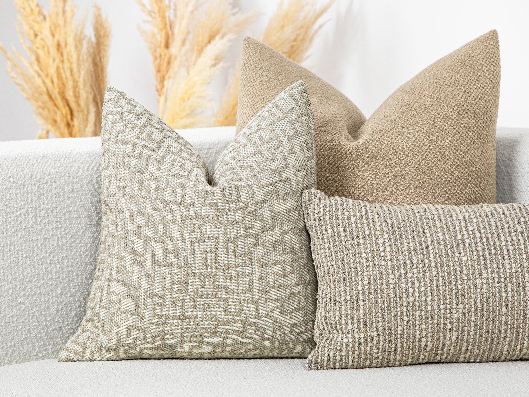 Beige Artisan Throw Pillow Cover