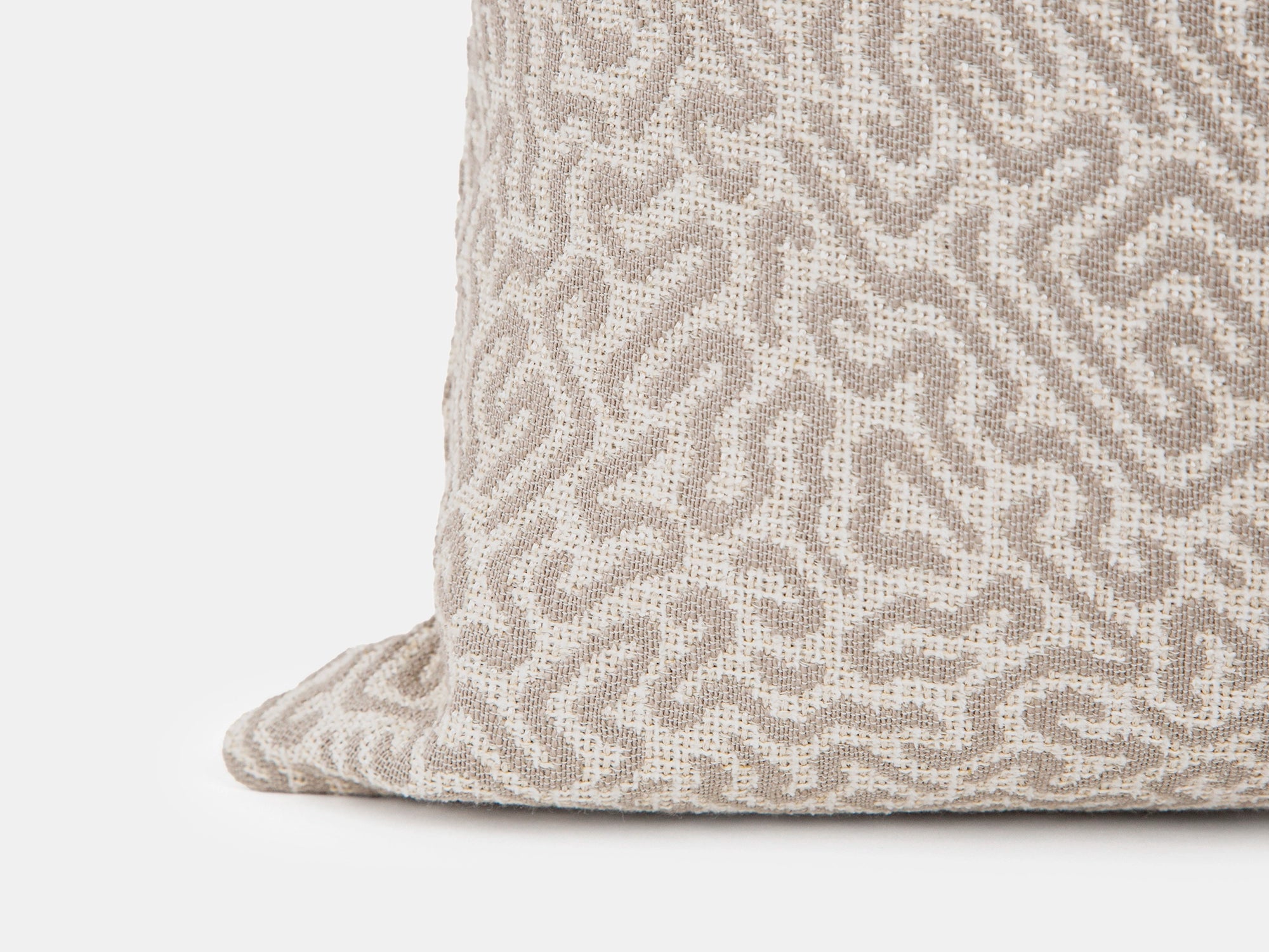Beige Woven Geometric Pillow Cover