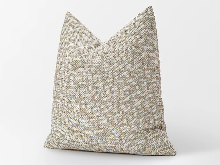 Beige Artisan Throw Pillow Cover