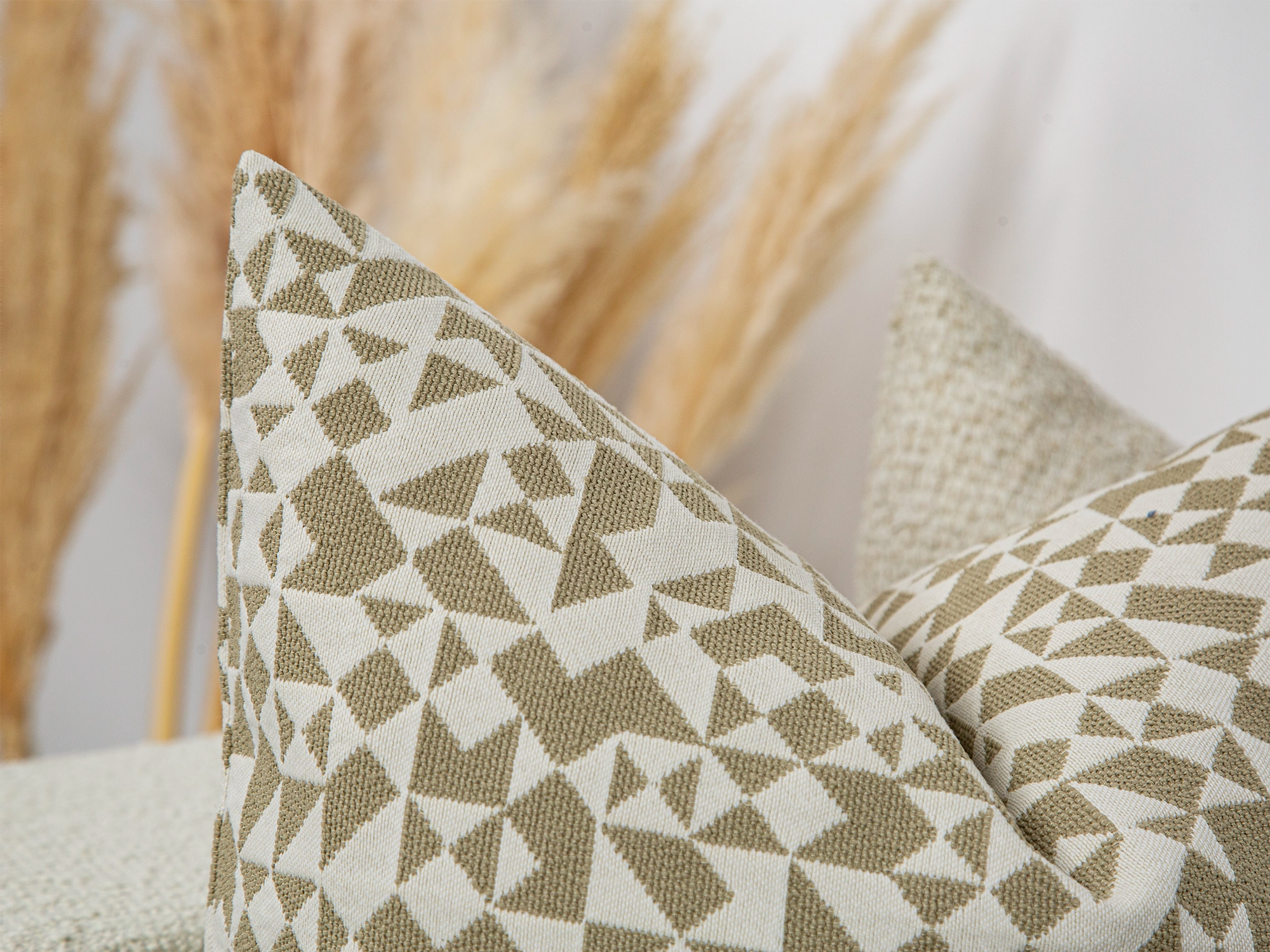Taupe Beige Geometric Pillow Cover