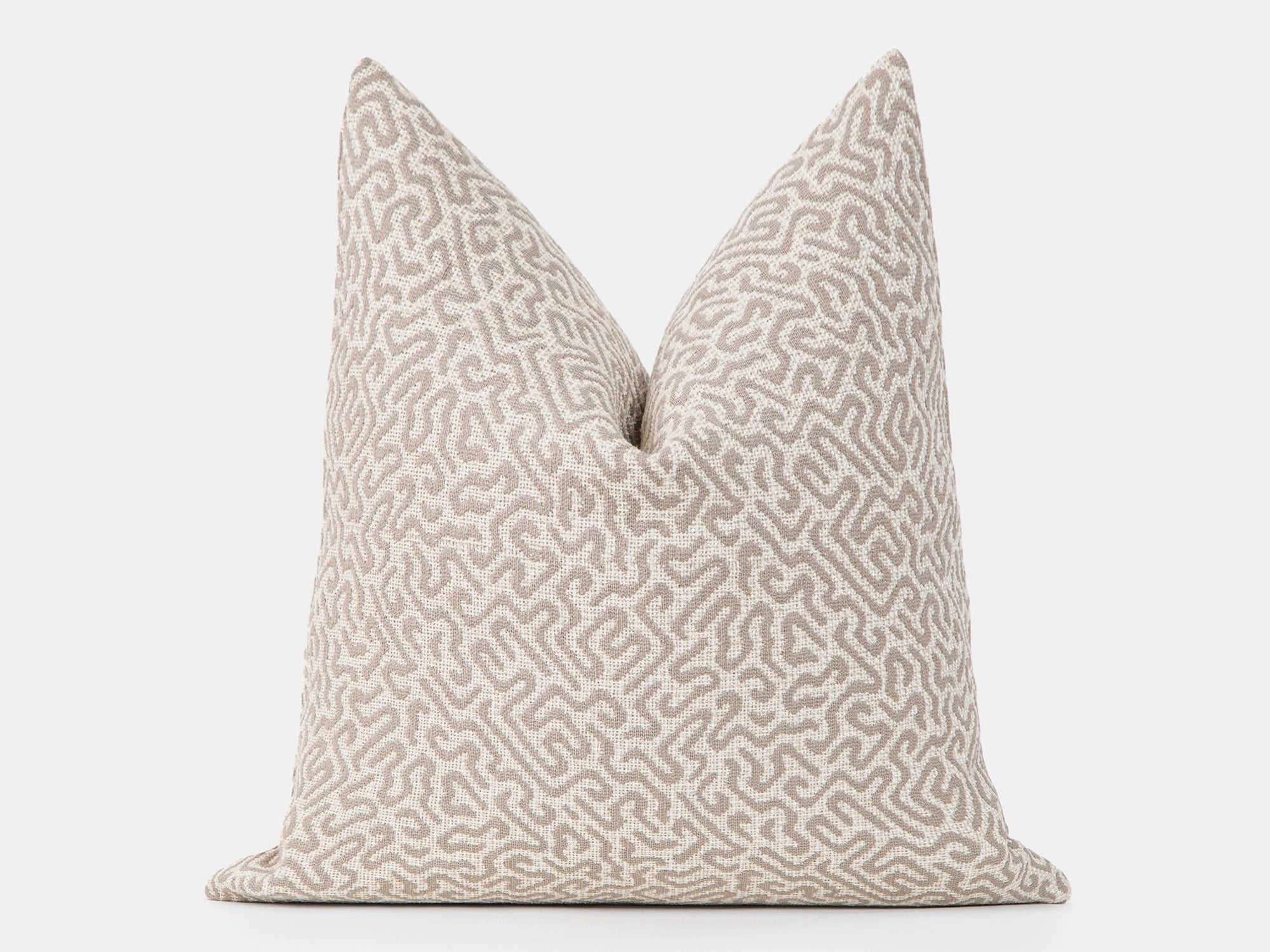 Beige Woven Geometric Pillow Cover