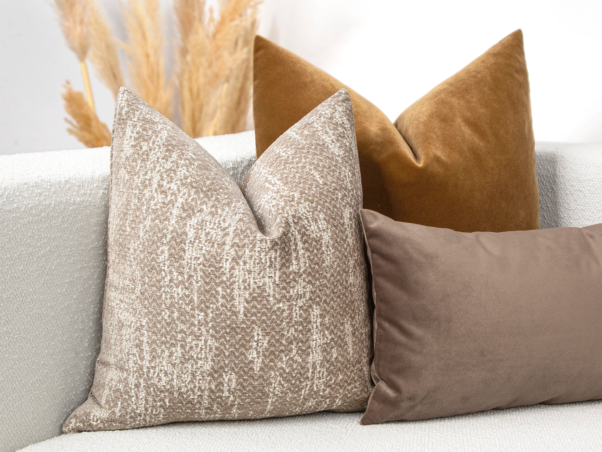 Beige Woven Pillow Cover