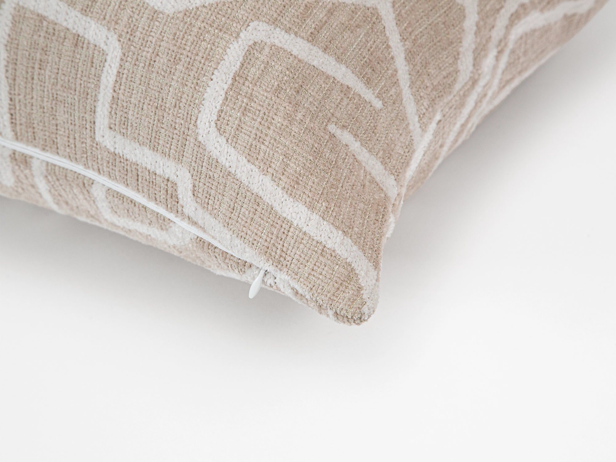 Beige and Ivory Graffito Pillow Cover