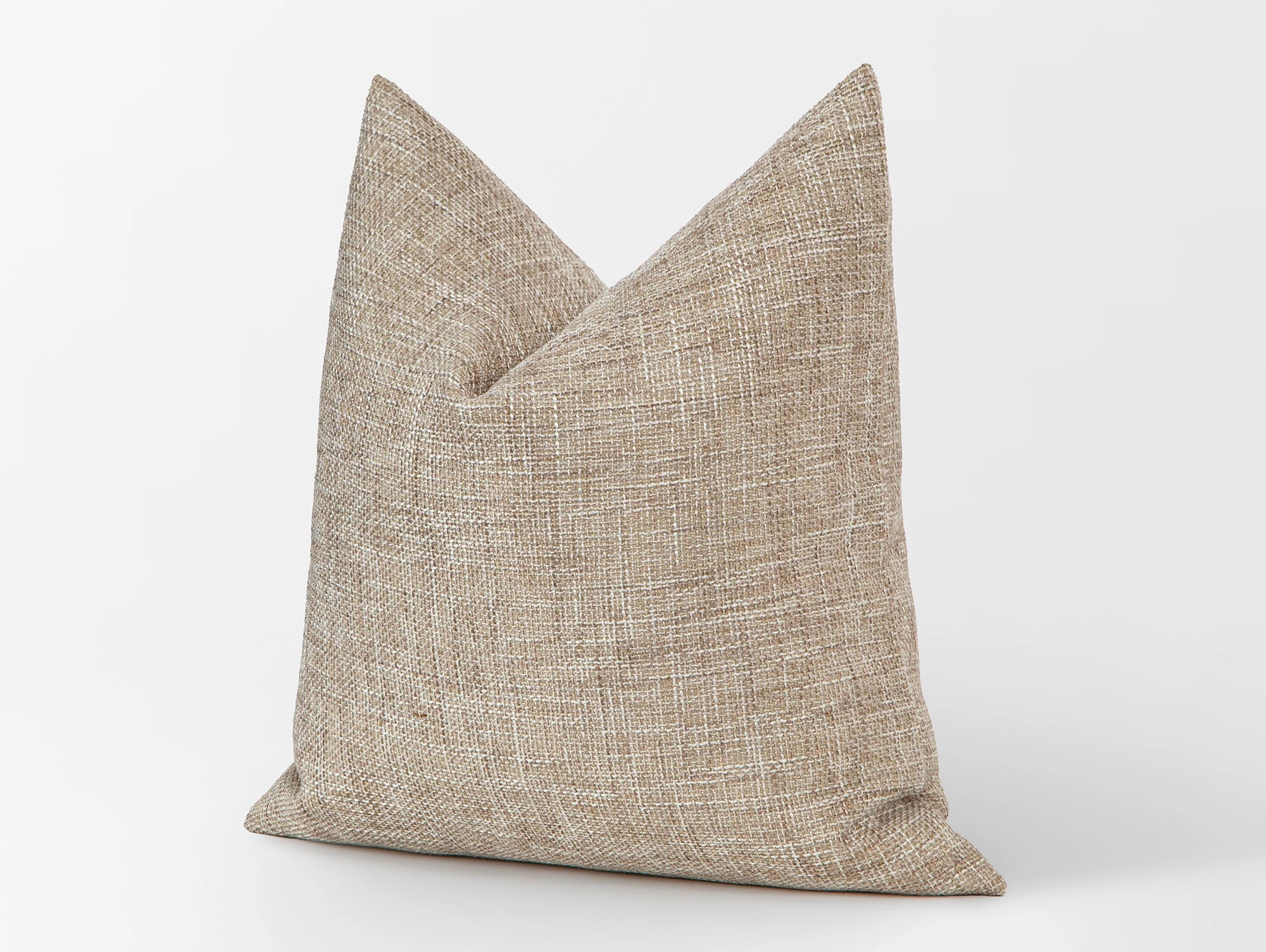Beige Woven Linen Pillow Cover