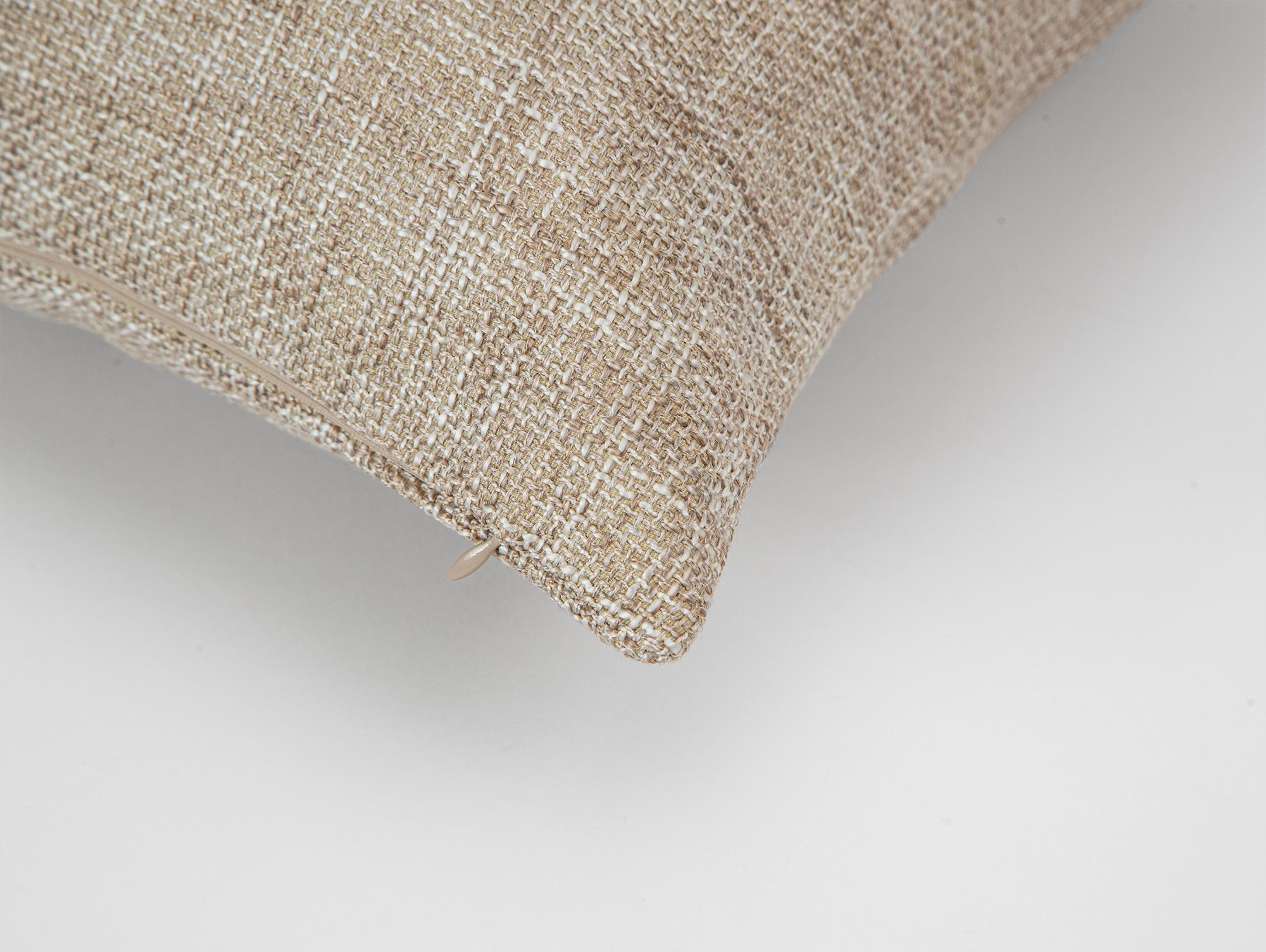 Beige Woven Linen Pillow Cover