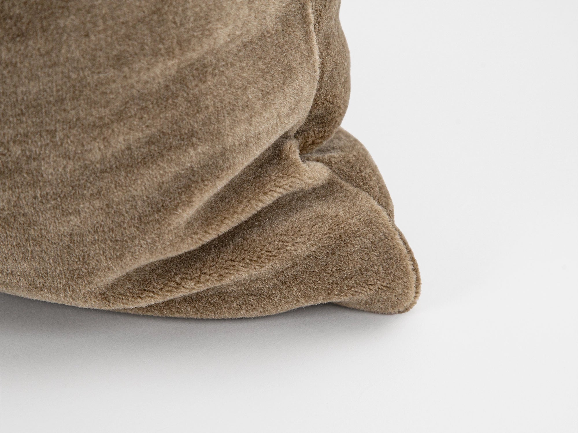 Beige Mohair Velvet Pillow Cover