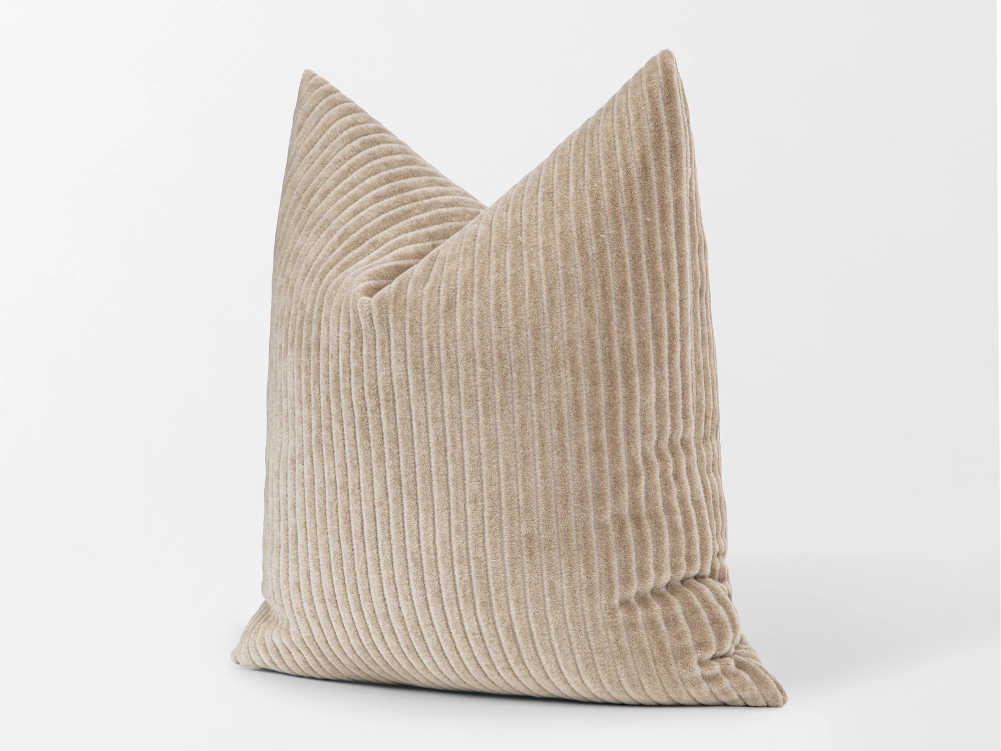 Beige Corduroy Mohair Velvet Pillow Cover