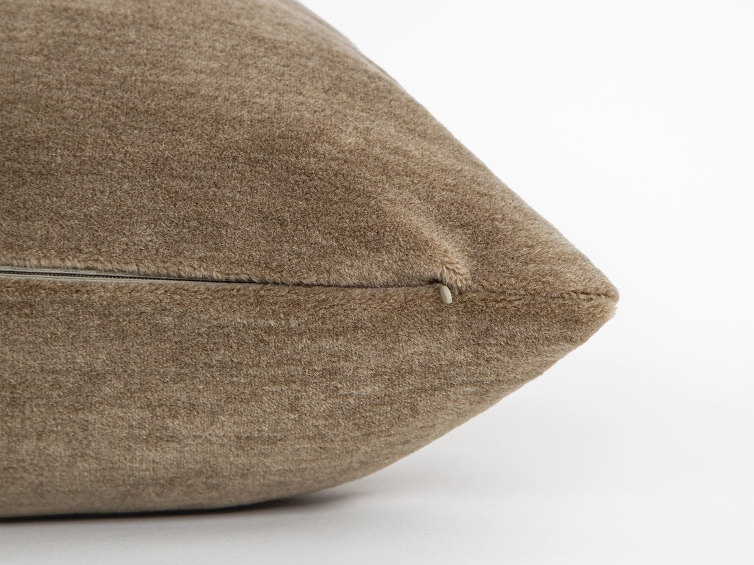 Beige Mohair Velvet Pillow Cover
