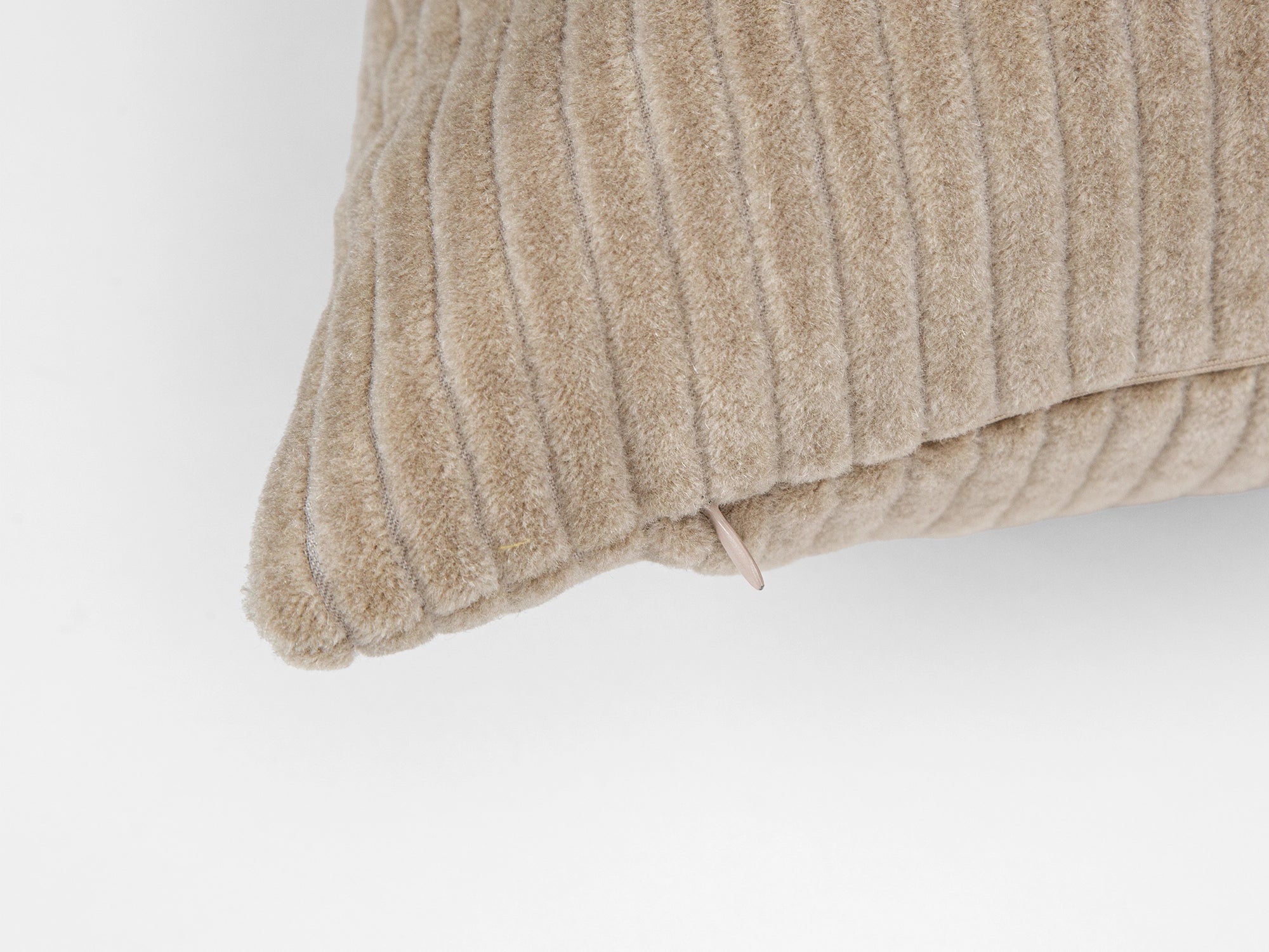 Beige Corduroy Mohair Velvet Pillow Cover
