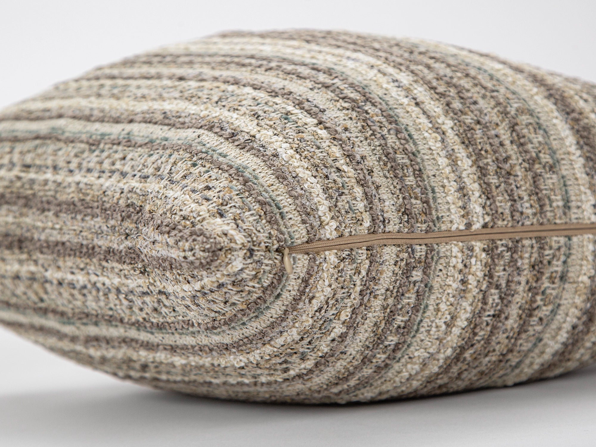 Taupe and Beige Striped Pillow Cover