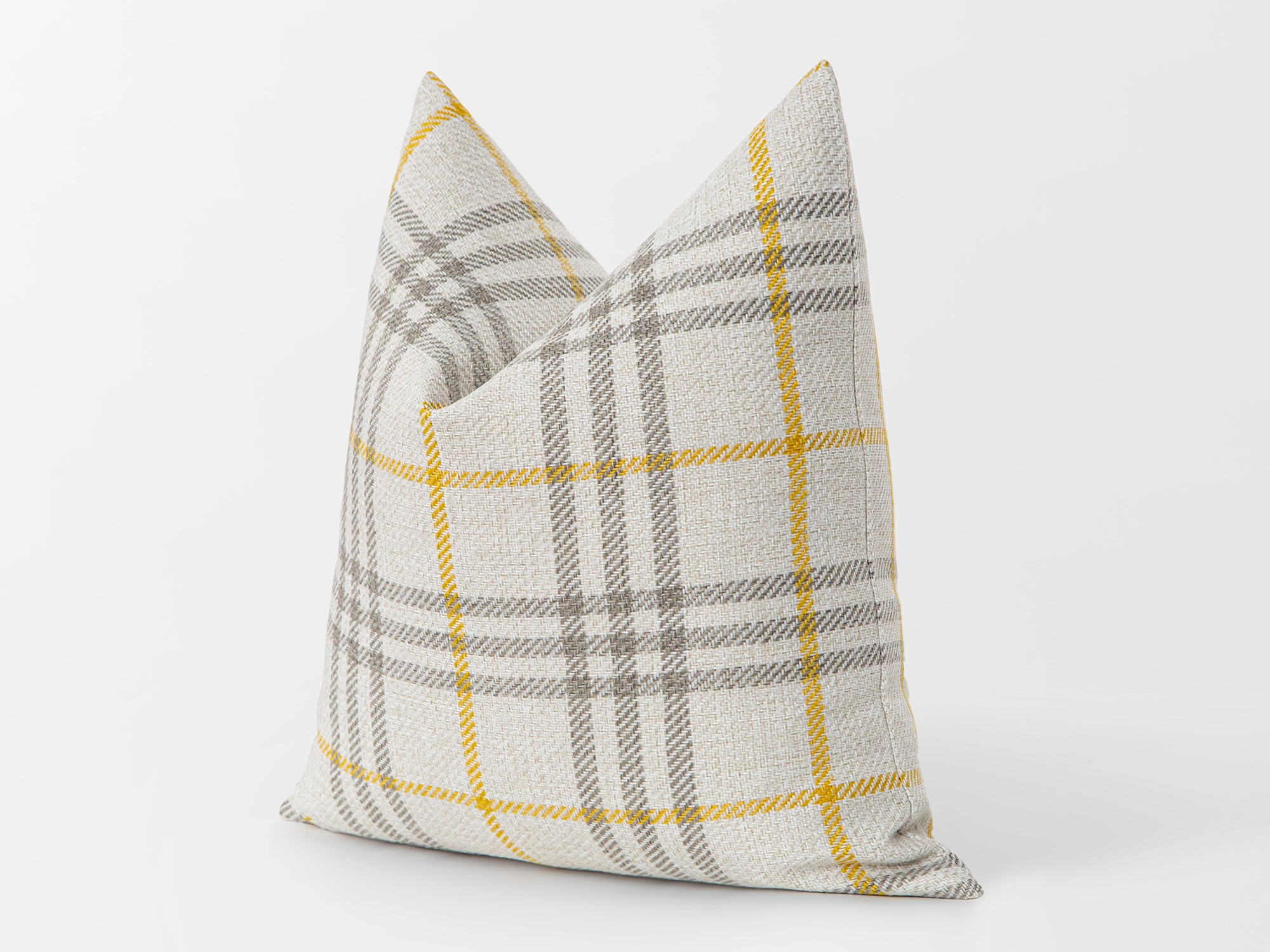 Beige Plaid Pillow Cover