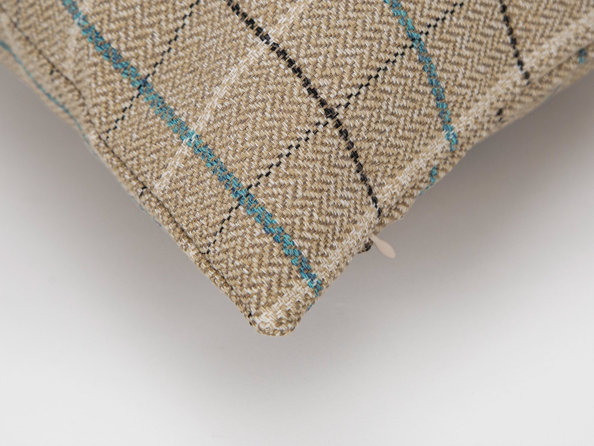 Beige Plaid Pillow Cover